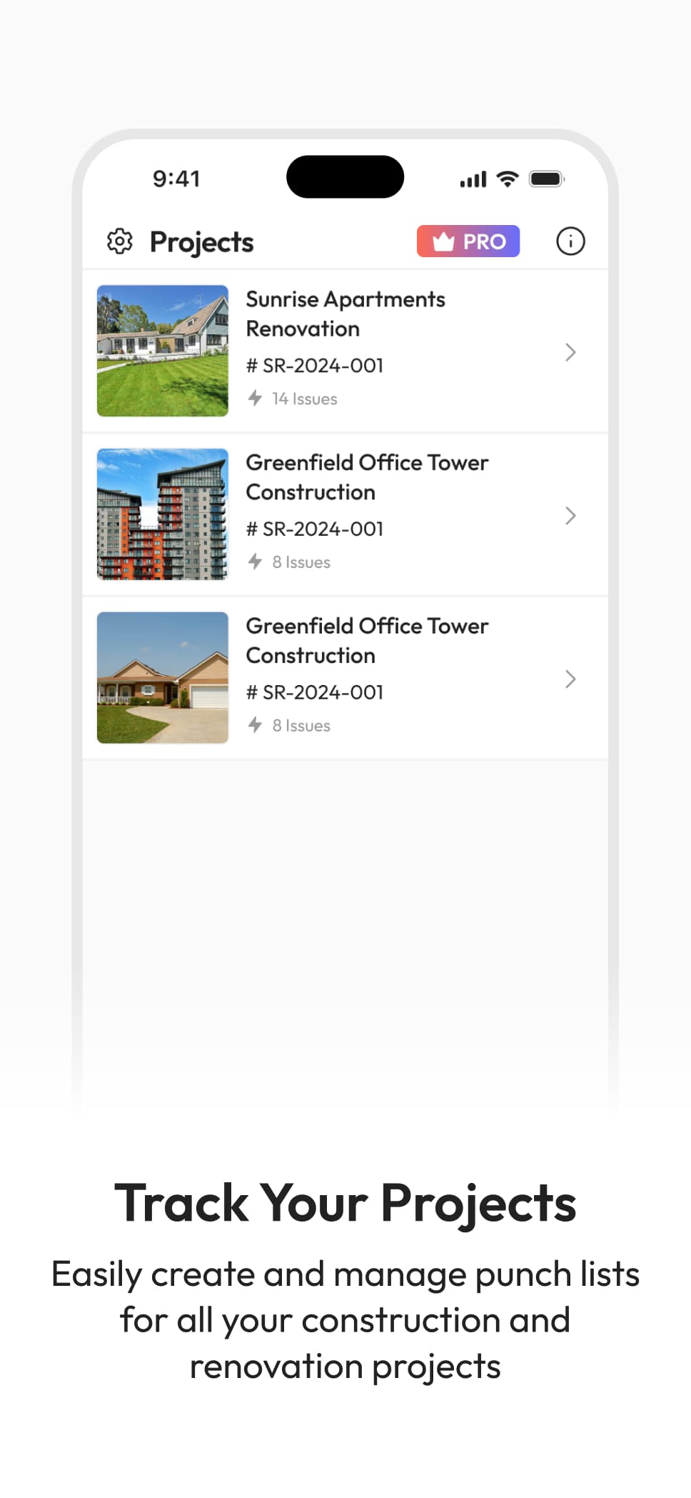 PunchCheck: Punch List App screenshot 1